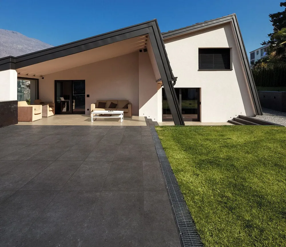 Outdoor floor coverings - Anthracite Concrete Effect Porcelain Stoneware, Non-Slip, 60x60 - EBBD024 (Ceramishop.fr) - CERAMISHOP