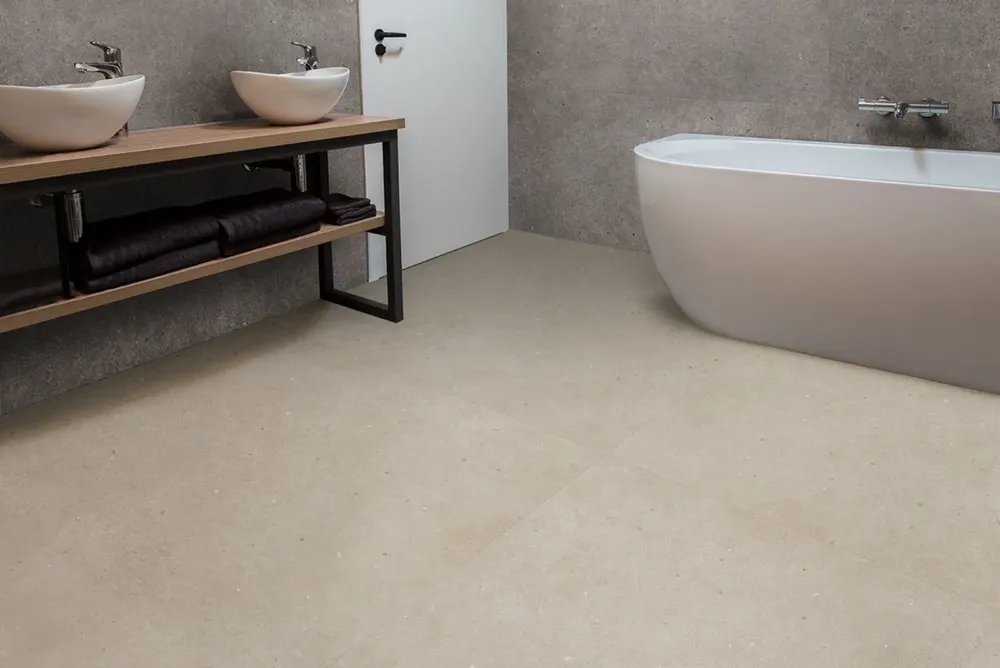 Indoor floor coverings - Matt Beige Concrete Effect Porcelain Stoneware 60X60 - EBBM007 (Ceramishop.fr) - CERAMISHOP