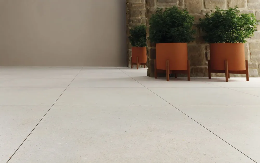 Indoor floor coverings - Matt White Concrete Effect Porcelain Stoneware 60X120 - EBFH001 (Ceramishop.fr) - CERAMISHOP