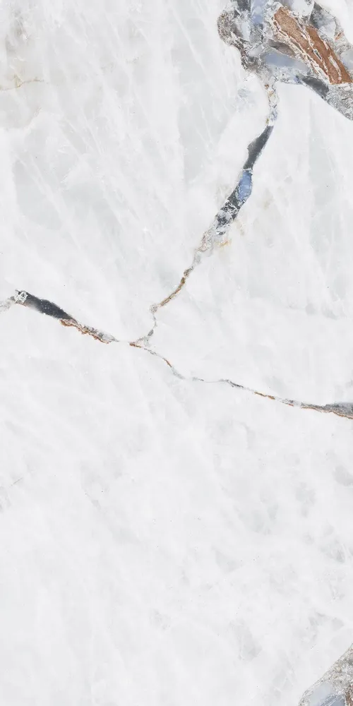 Indoor floor coverings - Precious Marble Effect Porcelain Stoneware, Matte White, 60x120 - EBRP194 (Ceramishop.fr) - CERAMISHOP