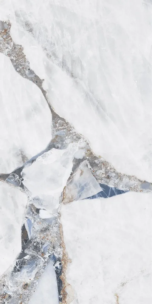 Indoor floor coverings - Precious Marble Effect Porcelain Stoneware, Matte White, 60x120 - EBRP194 (Ceramishop.fr) - CERAMISHOP