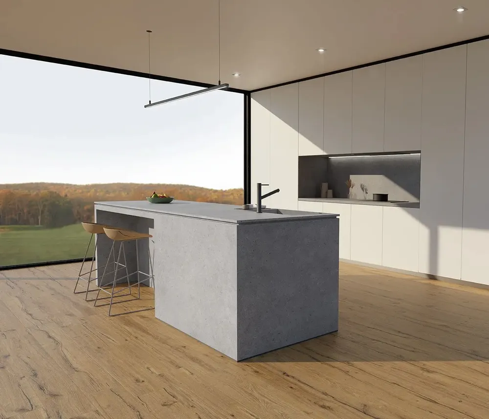 Indoor floor coverings - Light Grey Matt Concrete Effect Porcelain Stoneware 60x60 - EBST011 (Ceramishop.fr) - CERAMISHOP