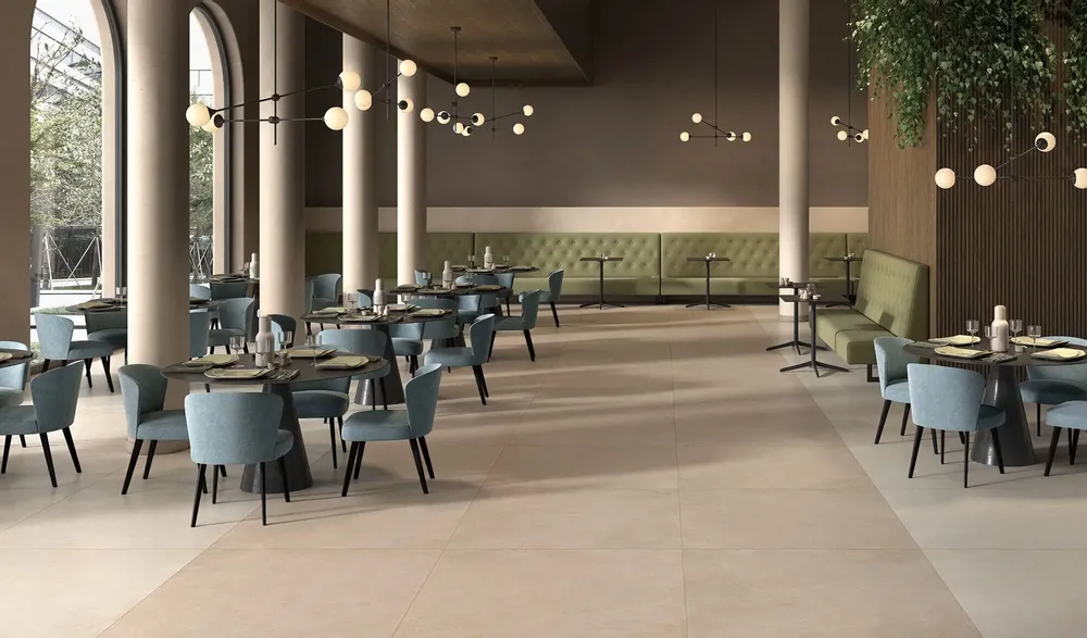 Outdoor floor coverings - Modern Concrete Effect Beige Non-Slip Porcelain Stoneware 60x60 - ECCE410 (Ceramishop.fr) - CERAMISHOP