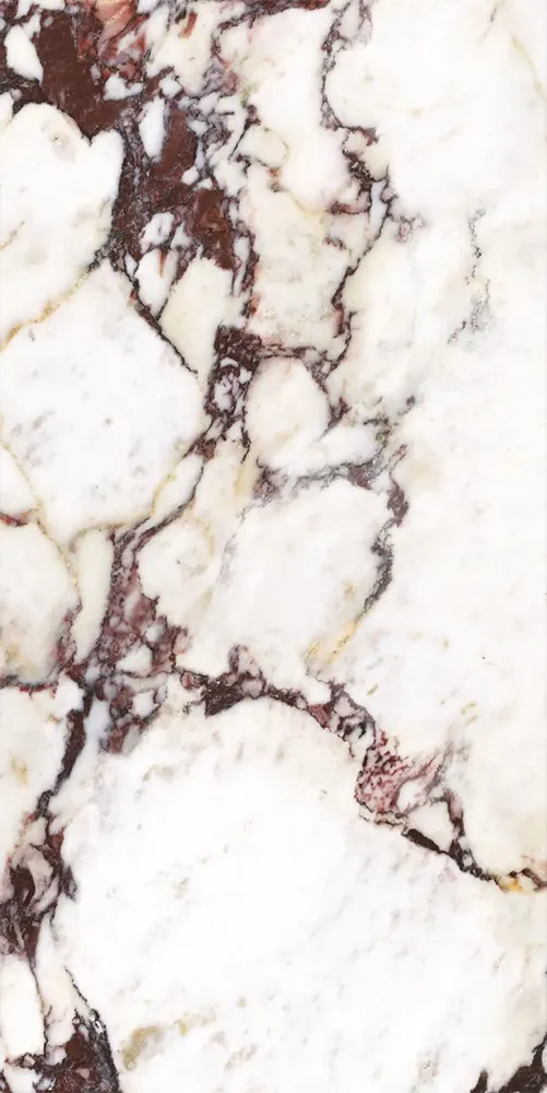 Indoor floor coverings - Calacatta Effect Glossy Purple Porcelain Stoneware 30X60 - ECVA1550 (Ceramishop.fr) - CERAMISHOP