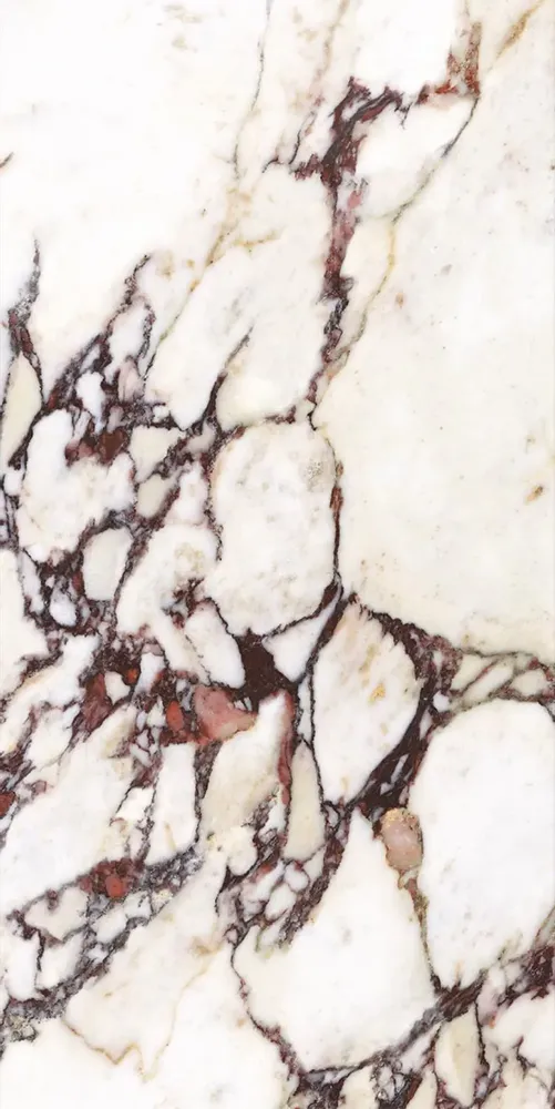 Indoor floor coverings - Calacatta Effect Glossy Purple Porcelain Stoneware 30X60 - ECVA1550 (Ceramishop.fr) - CERAMISHOP