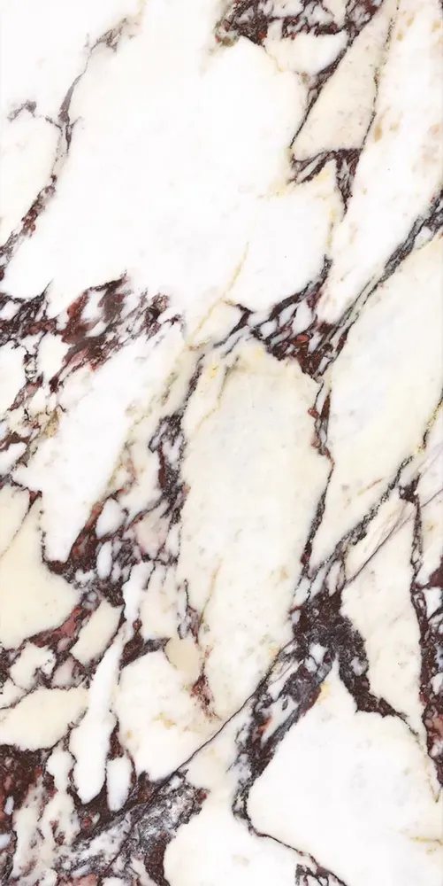 Indoor floor coverings - Calacatta Effect Glossy Purple Porcelain Stoneware 30X60 - ECVA1550 (Ceramishop.fr) - CERAMISHOP