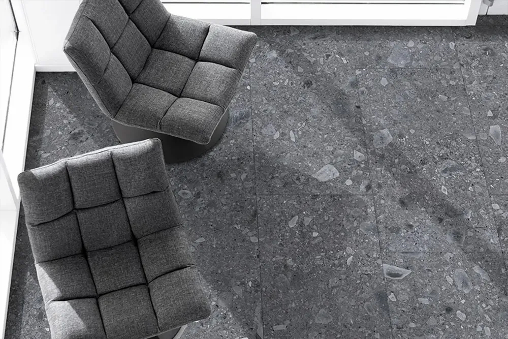 Indoor floor coverings - Ceppo Di Gré Anthracite Matt Stone Effect Porcelain Stoneware 60X60 - ECGA1011 (Ceramishop.fr) - CERAMISHOP