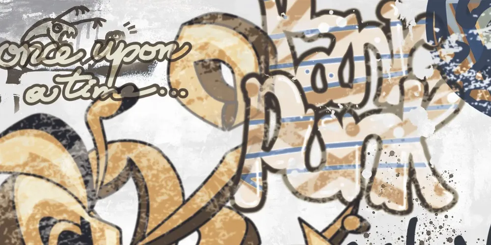 Revêtements sols intérieurs - Revêtement En Grès Cérame Décoré Graffiti Blanc Rt 60X120 - EGWE1706 (Ceramishop.fr) - CERAMISHOP