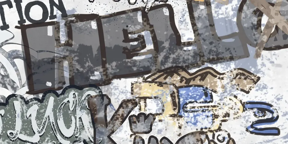 Revêtements sols intérieurs - Revêtement En Grès Cérame Décoré Graffiti Blanc Rt 60X120 - EGWE1706 (Ceramishop.fr) - CERAMISHOP