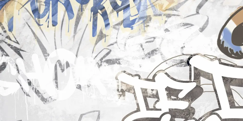 Revêtements sols intérieurs - Revêtement En Grès Cérame Décoré Graffiti Blanc Rt 60X120 - EGWE1706 (Ceramishop.fr) - CERAMISHOP