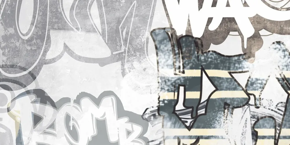 Revêtements sols intérieurs - Revêtement En Grès Cérame Décoré Graffiti Blanc Rt 60X120 - EGWE1706 (Ceramishop.fr) - CERAMISHOP