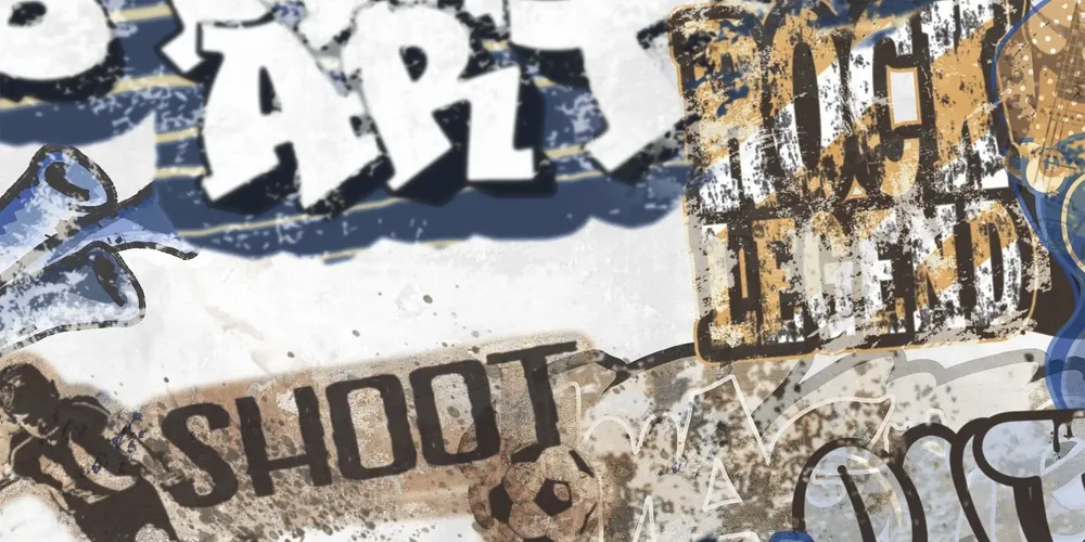 Revêtements sols intérieurs - Revêtement En Grès Cérame Décoré Graffiti Blanc Rt 60X120 - EGWE1706 (Ceramishop.fr) - CERAMISHOP