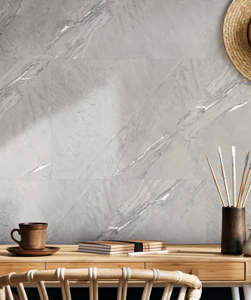 Indoor floor coverings - Stone-effect porcelain stoneware, matte grey, 60x60 cm - ECGY227 (Ceramishop.fr) - CERAMISHOP