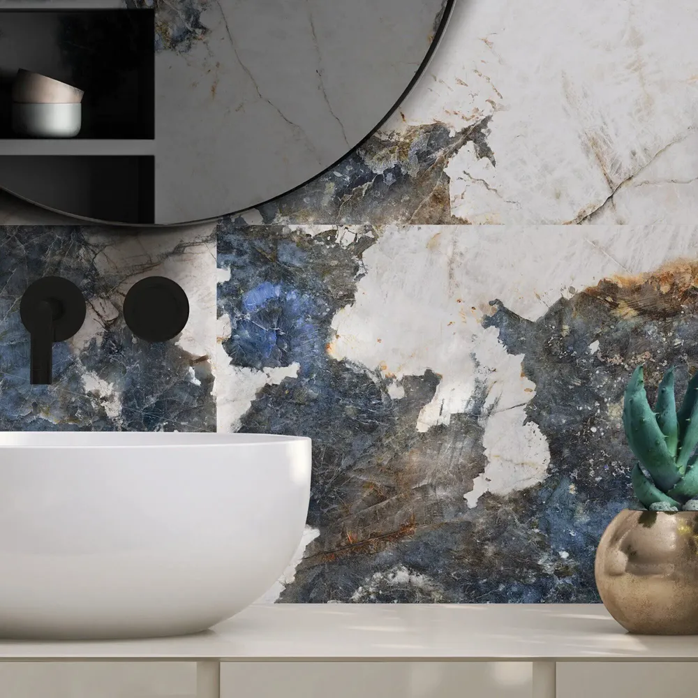 Revêtements sols intérieurs - Grès Cérame Effet Marbre Cristal Bleu Mat 60X120 - ECRS198 (Ceramishop.fr) - CERAMISHOP