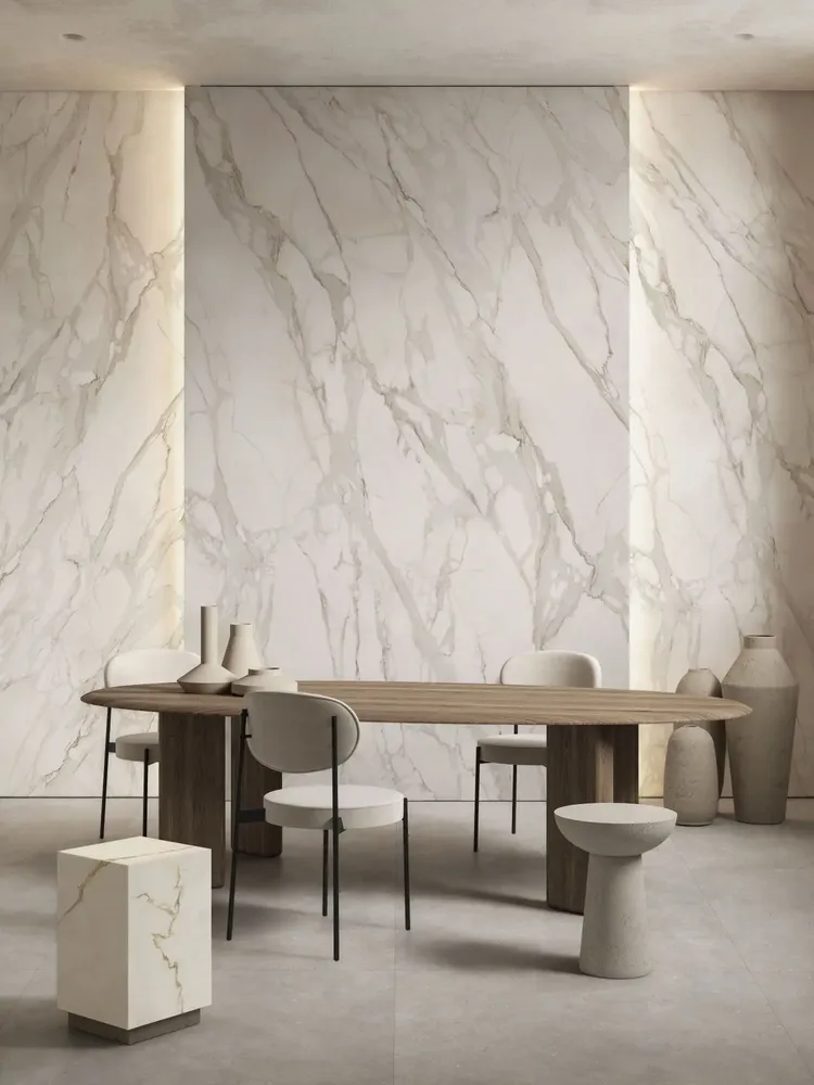 Indoor floor coverings - Calacatta Supreme Gloss Effect Porcelain Stoneware 60X120 - ECSO1536 (Ceramishop.fr) - CERAMISHOP