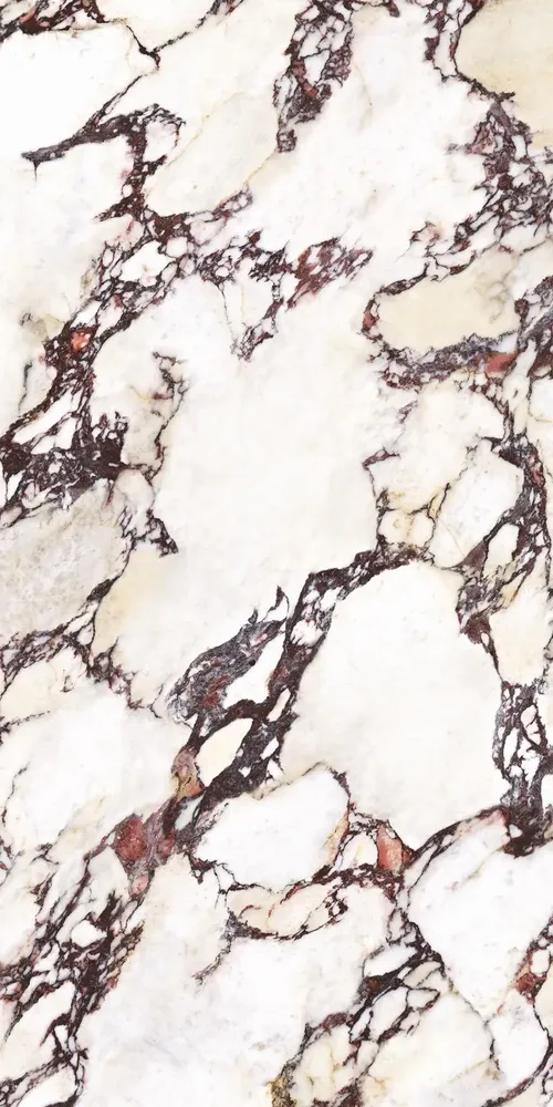 Indoor floor coverings - Calacatta Effect Glossy Purple Porcelain Stoneware 60X120 - ECVA1546 (Ceramishop.fr) - CERAMISHOP