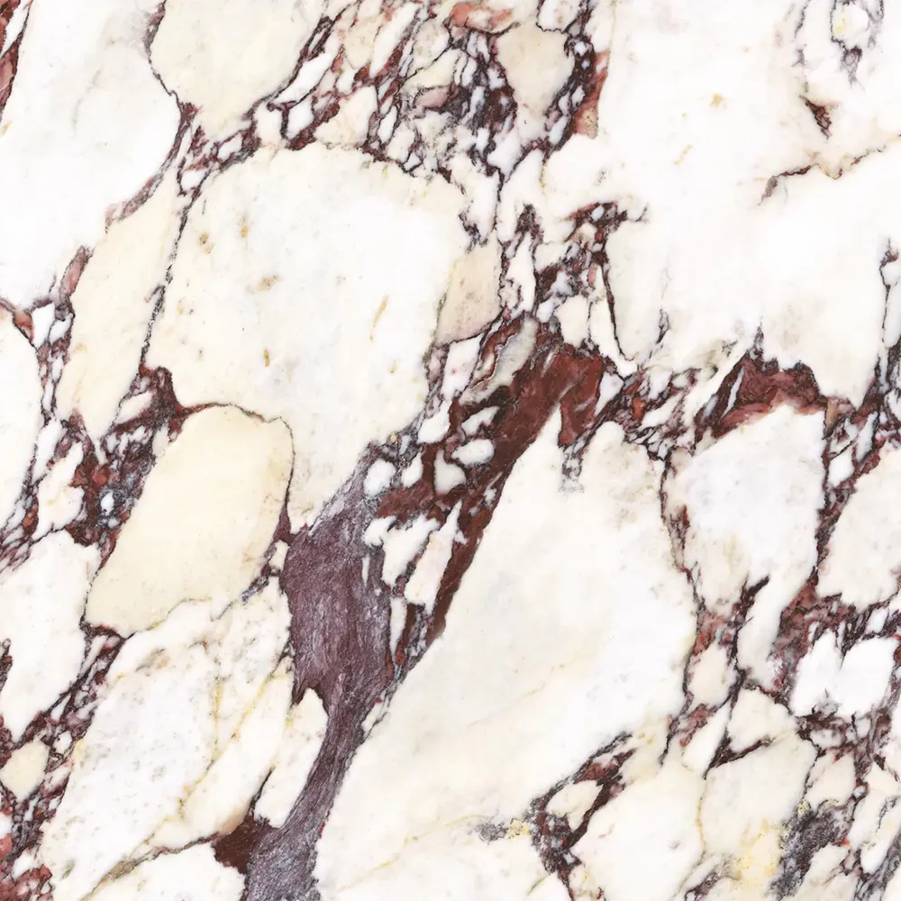 Indoor floor coverings - Calacatta Effect Glossy Purple Porcelain Stoneware 60x60 - ECVA1548 (Ceramishop.fr) - CERAMISHOP