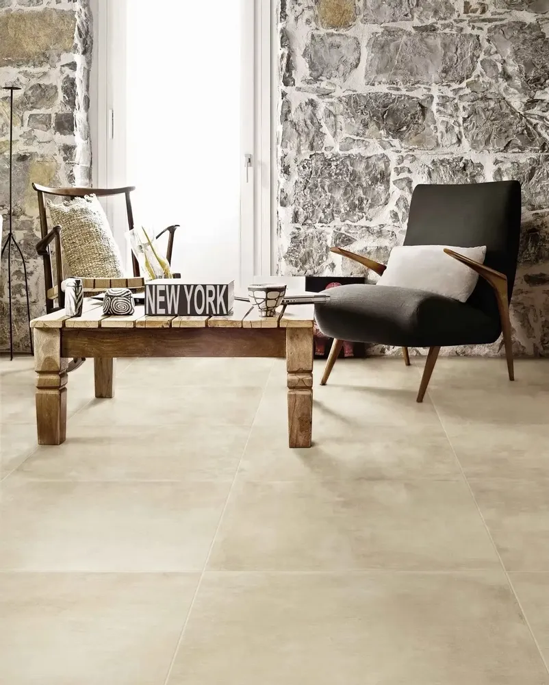 Indoor floor coverings - Urban Chic Beige Concrete Effect Porcelain Stoneware 60x60 - CEGP-0006 (Ceramishop.fr) - CERAMISHOP