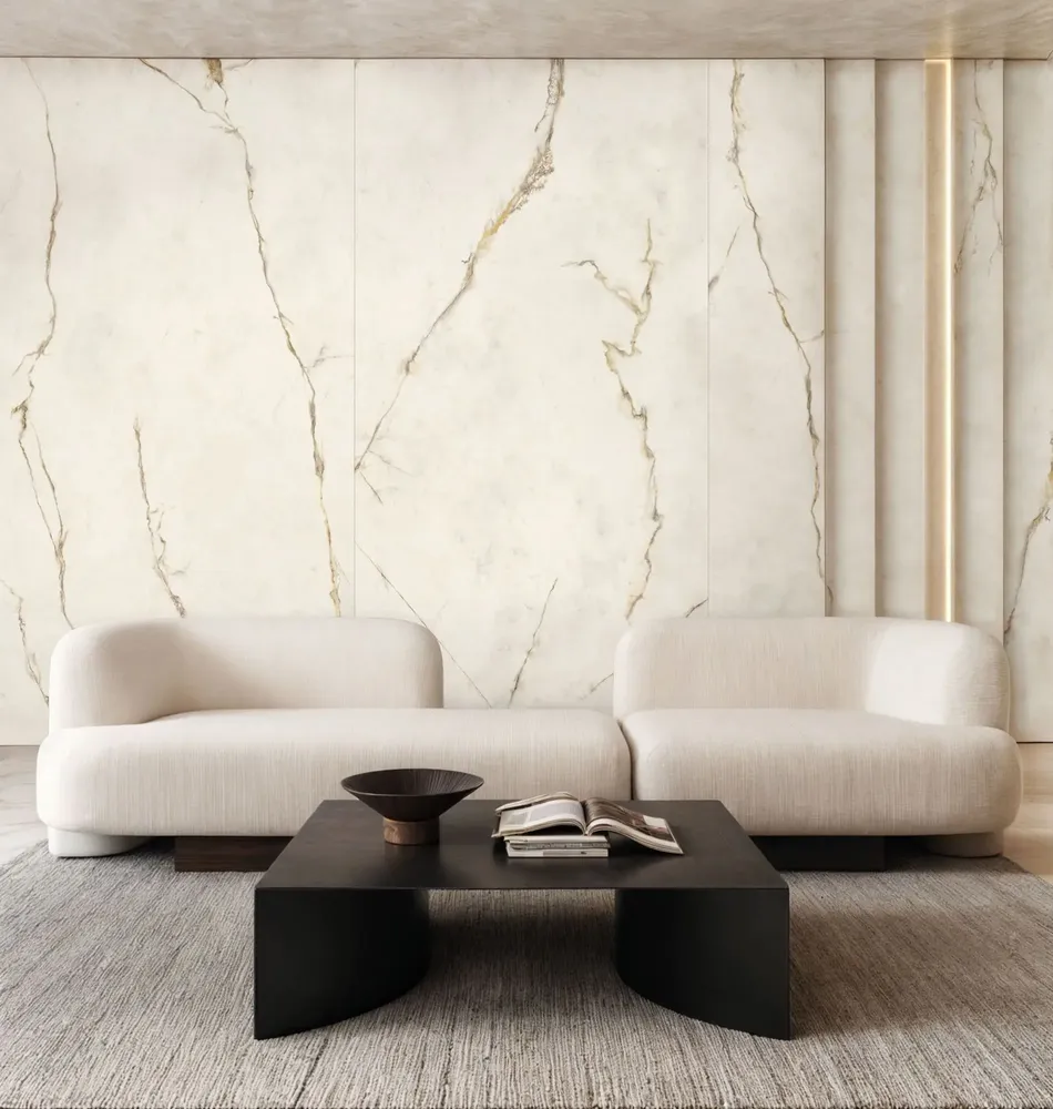 Indoor floor coverings - Extra Matt Calacatta Gold Marble Effect Porcelain Tiles 60X120 - EDGD121 (Ceramishop.fr) - CERAMISHOP