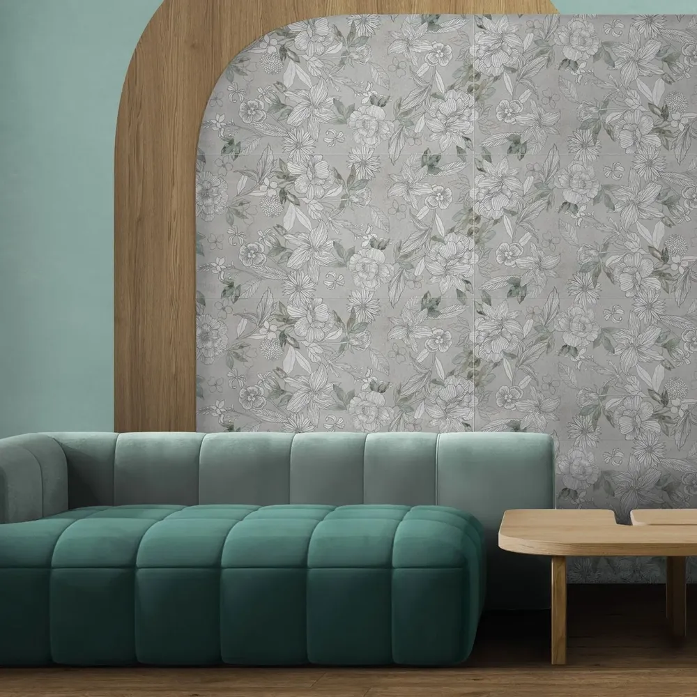 Indoor floor coverings - Decorated Porcelain Stoneware Tile 06 60X120 - EWTL1500 (Ceramishop.fr) - CERAMISHOP