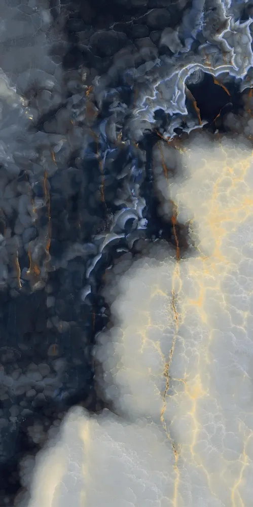 Indoor floor coverings - Porcelain Stoneware Marble Effect Alabaster Onyx Blue Glossy 60X120 - EEBE122 (Ceramishop.fr) - CERAMISHOP