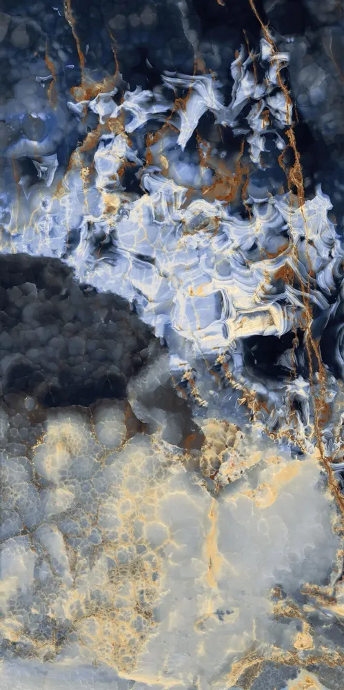 Indoor floor coverings - Porcelain Stoneware Marble Effect Alabaster Onyx Blue Glossy 60X120 - EEBE122 (Ceramishop.fr) - CERAMISHOP