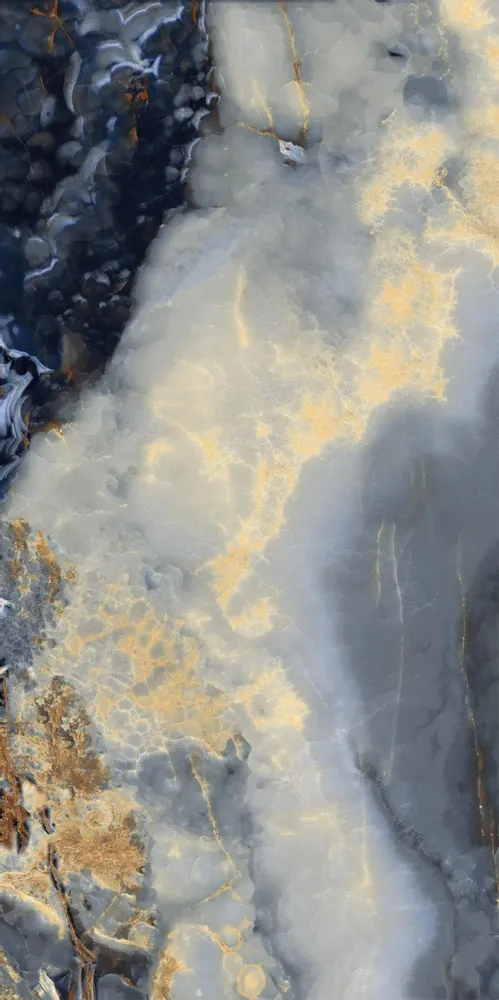 Indoor floor coverings - Porcelain Stoneware Marble Effect Alabaster Onyx Blue Glossy 60X120 - EEBE122 (Ceramishop.fr) - CERAMISHOP