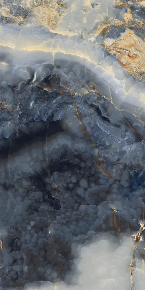 Indoor floor coverings - Porcelain Stoneware Marble Effect Alabaster Onyx Blue Glossy 60X120 - EEBE122 (Ceramishop.fr) - CERAMISHOP