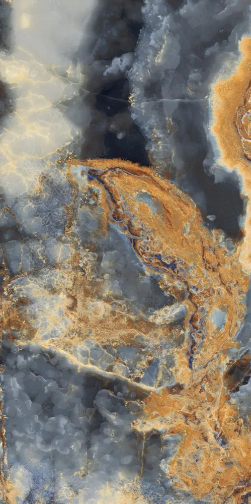 Indoor floor coverings - Porcelain Stoneware Marble Effect Alabaster Onyx Blue Glossy 60X120 - EEBE122 (Ceramishop.fr) - CERAMISHOP