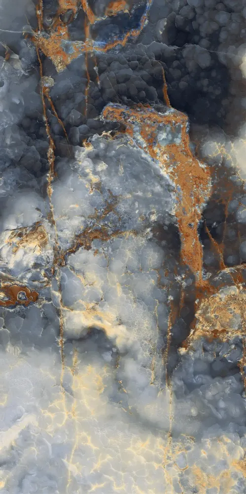 Indoor floor coverings - Porcelain Stoneware Marble Effect Alabaster Onyx Blue Glossy 60X120 - EEBE122 (Ceramishop.fr) - CERAMISHOP