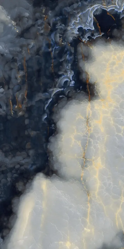 Indoor floor coverings - Porcelain Stoneware Marble Effect Alabaster Onyx Blue Glossy 60X120 - EEBE122 (Ceramishop.fr) - CERAMISHOP