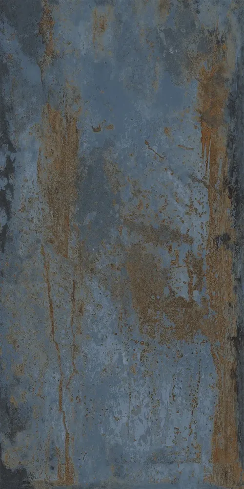Indoor floor coverings - Blue Oxidized Metal Effect Porcelain Stoneware 60X120 - EFBE057 (Ceramishop.fr) - CERAMISHOP