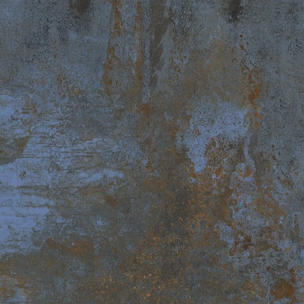Revêtements sols intérieurs - Grès Cérame Effet Métal Oxydé Bleu 80X80 - EFBE058 (Ceramishop.fr) - CERAMISHOP