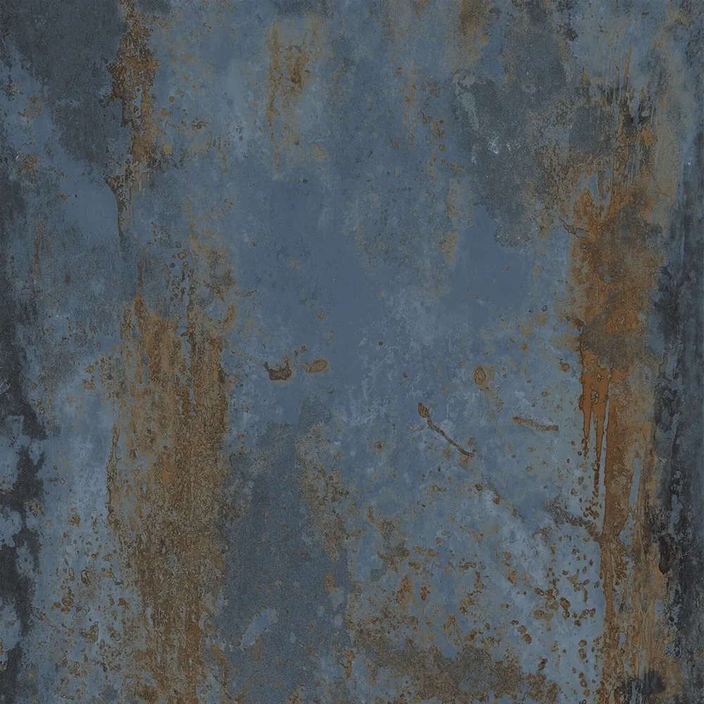 Revêtements sols intérieurs - Grès Cérame Effet Métal Oxydé Bleu 80X80 - EFBE058 (Ceramishop.fr) - CERAMISHOP