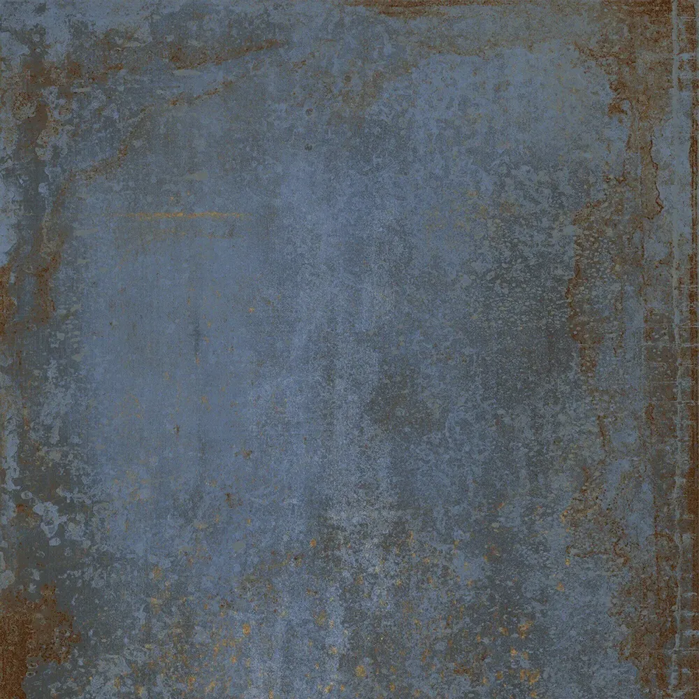 Revêtements sols intérieurs - Grès Cérame Effet Métal Oxydé Bleu 80X80 - EFBE058 (Ceramishop.fr) - CERAMISHOP