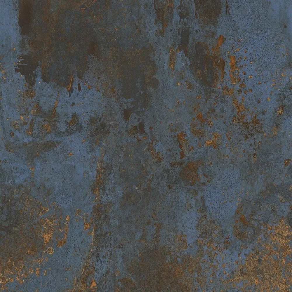 Revêtements sols intérieurs - Grès Cérame Effet Métal Oxydé Bleu 80X80 - EFBE058 (Ceramishop.fr) - CERAMISHOP