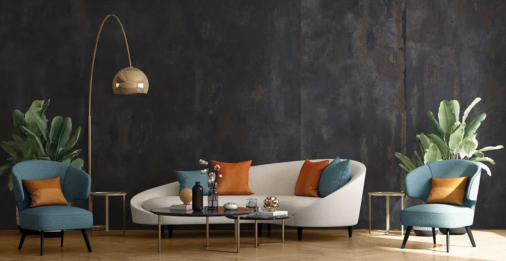 Indoor floor coverings - Black Oxidized Metal Effect Porcelain Stoneware 60X120 - EFBK045 (Ceramishop.fr) - CERAMISHOP