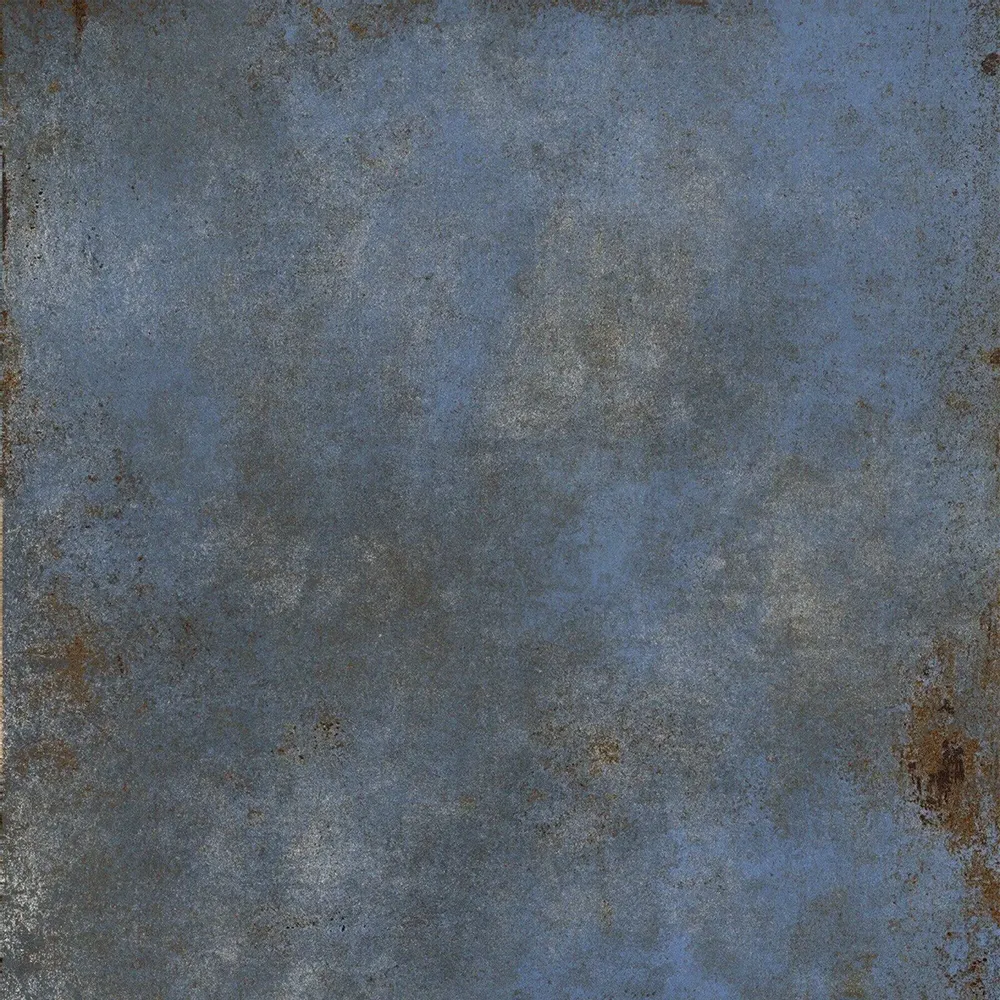 Revêtements sols intérieurs - Grès Cérame Effet Métal Oxydé Bleu 60X60 - EFBE059 (Ceramishop.fr) - CERAMISHOP