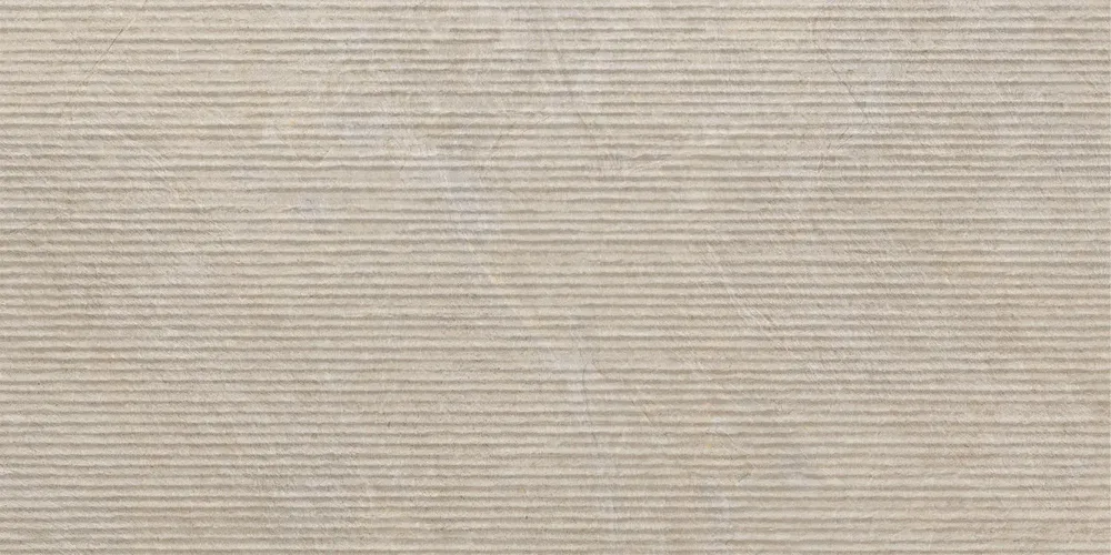Indoor floor coverings - Deluxe Beige Grooved Stone Effect Porcelain Tile Rt 60X120 - EGCG1587 (Ceramishop.fr) - CERAMISHOP
