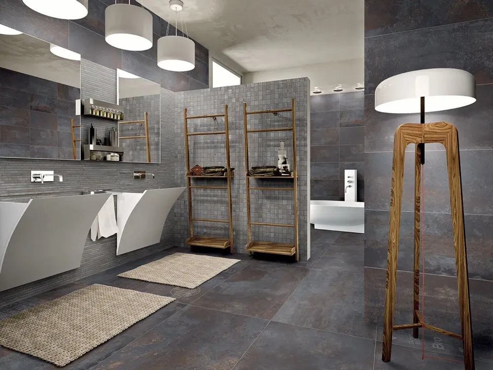 Indoor floor coverings - Black Oxidized Metal Effect Porcelain Stoneware 60x60 - EFBK047 (Ceramishop.fr) - CERAMISHOP