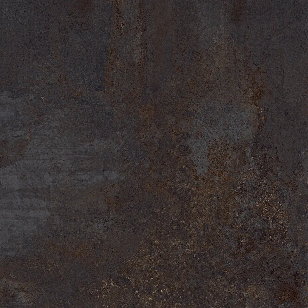 Indoor floor coverings - Black Oxidized Metal Effect Porcelain Stoneware 60x60 - EFBK047 (Ceramishop.fr) - CERAMISHOP