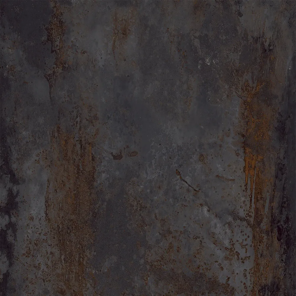 Indoor floor coverings - Black Oxidized Metal Effect Porcelain Stoneware 60x60 - EFBK047 (Ceramishop.fr) - CERAMISHOP
