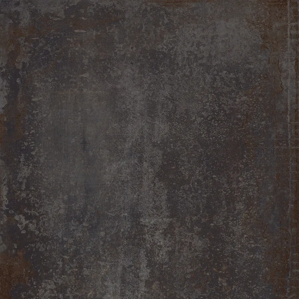 Indoor floor coverings - Black Oxidized Metal Effect Porcelain Stoneware 60x60 - EFBK047 (Ceramishop.fr) - CERAMISHOP