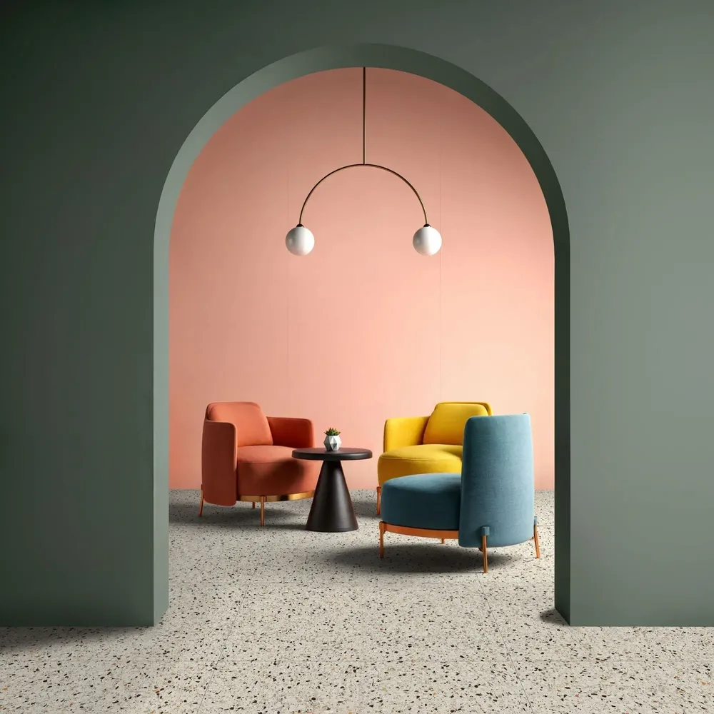 Indoor floor coverings - Sage Coloured Concrete Effect Porcelain Stoneware 60X120 - EMRE600 (Ceramishop.fr) - CERAMISHOP