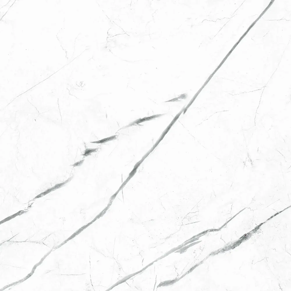 Indoor floor coverings - Marble Effect Porcelain Stoneware Marquina Glossy White 60X60 - EMWE843 (Ceramishop.fr) - CERAMISHOP