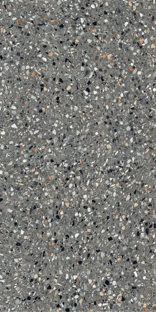 Indoor floor coverings - Terrazzo Stone Effect Porcelain Stoneware Grey 60X120 - EMYA1130 (Ceramishop.fr) - CERAMISHOP