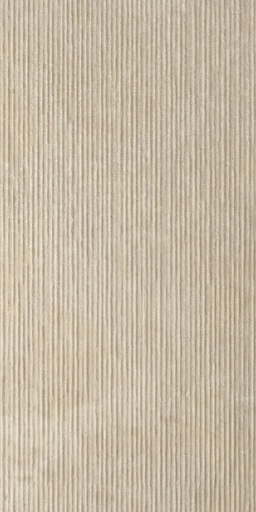 Indoor floor coverings - Beige Grooved Stone Effect Porcelain Stoneware Tile Rt 60X120 - ENEG1652 (Ceramishop.fr) - CERAMISHOP