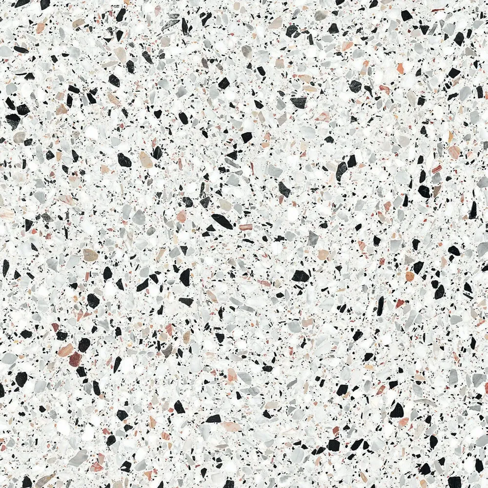 Indoor floor coverings - White Terrazzo Stone Effect Porcelain Stoneware 60x60 - EMYW1131 (Ceramishop.fr) - CERAMISHOP