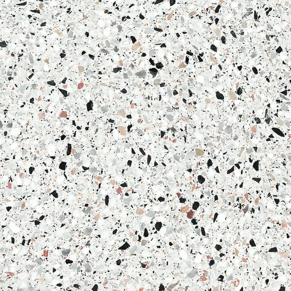 Indoor floor coverings - White Terrazzo Stone Effect Porcelain Stoneware 60x60 - EMYW1131 (Ceramishop.fr) - CERAMISHOP