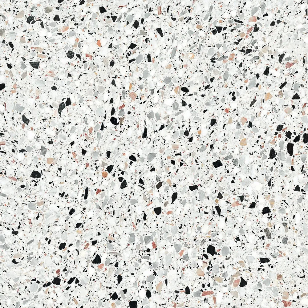 Indoor floor coverings - White Terrazzo Stone Effect Porcelain Stoneware 60x60 - EMYW1131 (Ceramishop.fr) - CERAMISHOP